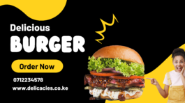 Black and Yellow Simple Minimalist Burger Promotion Banner