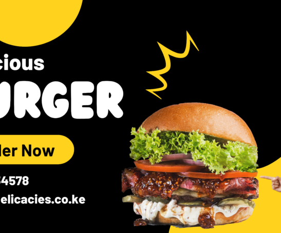 Black and Yellow Simple Minimalist Burger Promotion Banner