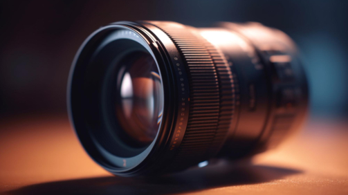 close-up-shiny-metal-lens-camera-generated-by-ai